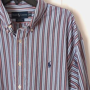 Ralph Lauren  Striped Button Down Blake Dress Shirt. Size XXL